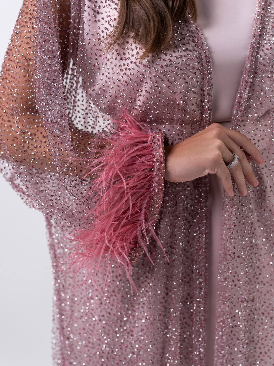 Dusty Pink Embellished Tulle Dress