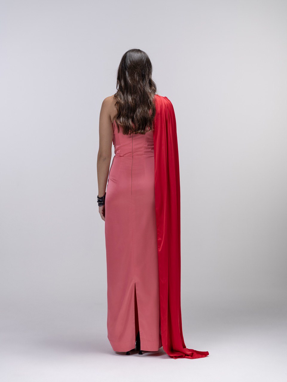 Pink Raspberry Silk Draped Dress