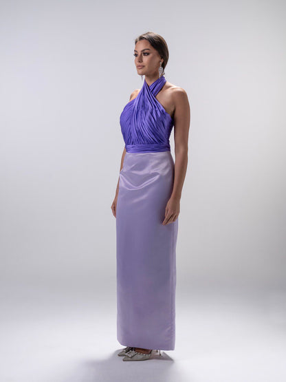 Purple Lavender Halter Neck Dress