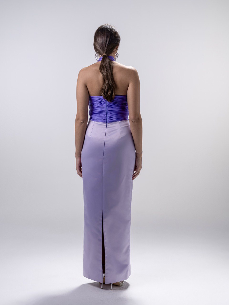 Purple Lavender Halter Neck Dress