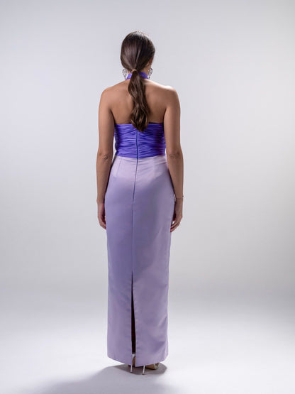 Purple Lavender Halter Neck Dress