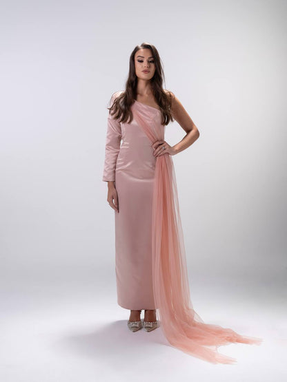 Blush Taffeta Tulle Dress