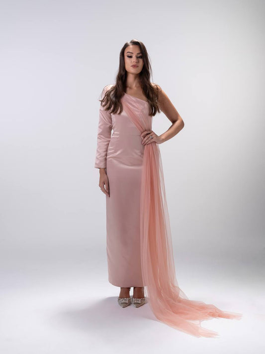 Blush Taffeta Tulle Dress