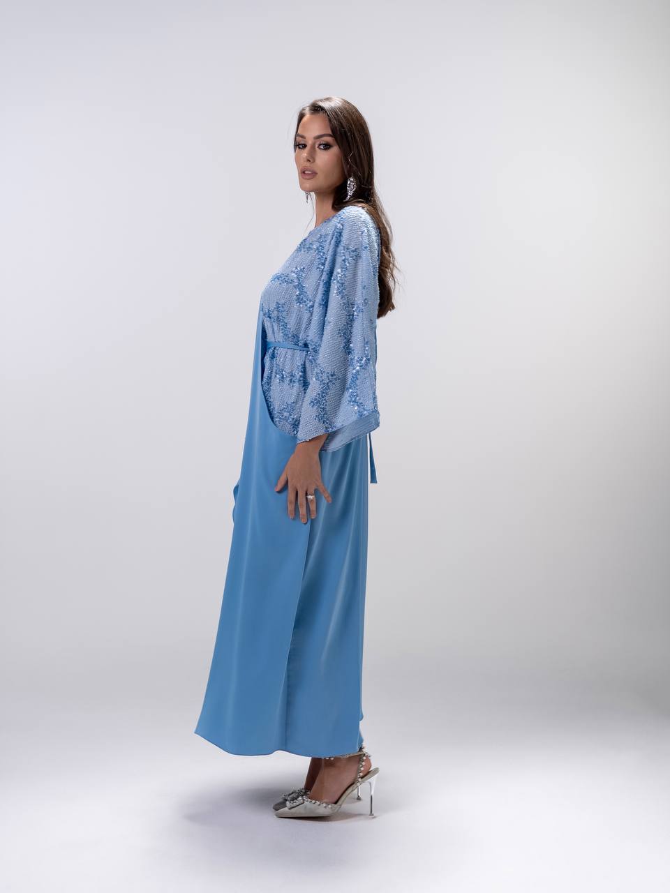 Blue Embroidered Dress