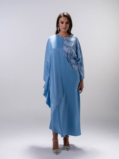 Blue Embroidered Dress