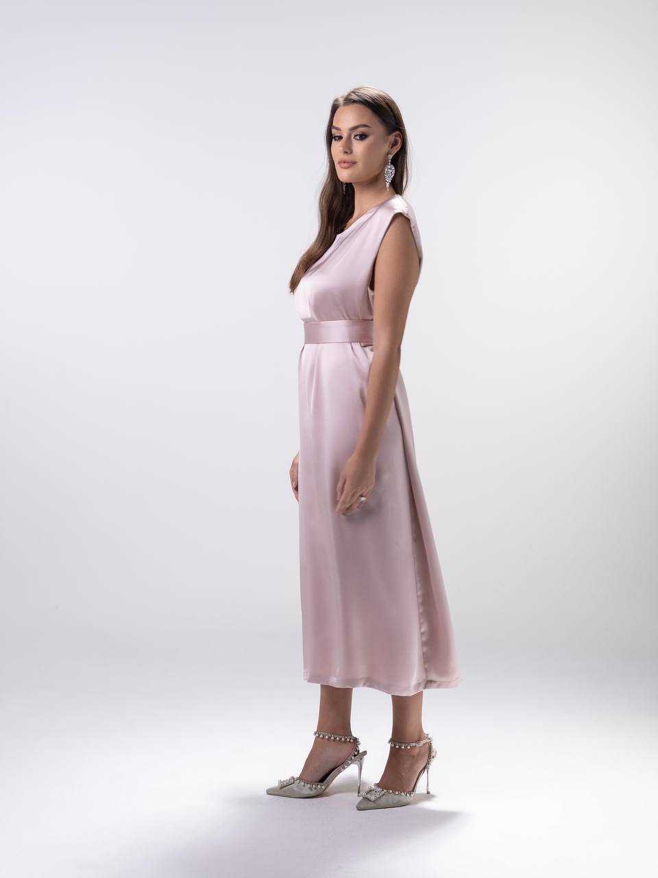 Dusty Pink Embellished Tulle Dress