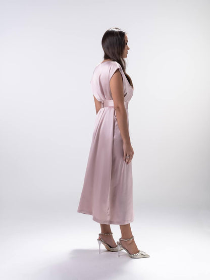 Dusty Pink Embellished Tulle Dress