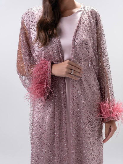 Dusty Pink Embellished Tulle Dress