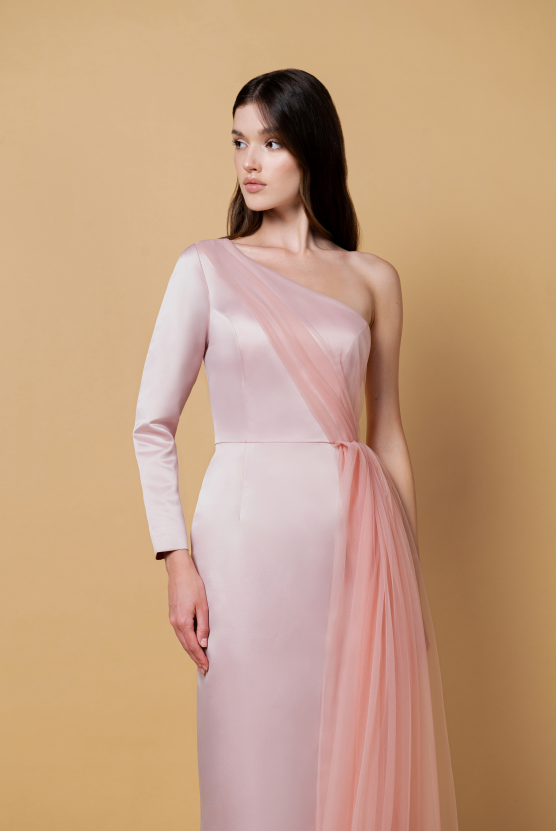 Blush Taffeta Tulle Dress