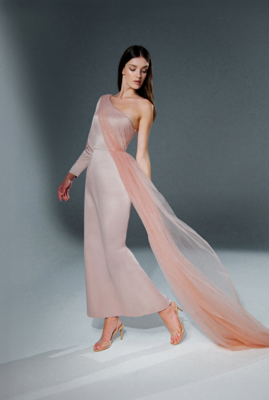 Blush Taffeta Tulle Dress