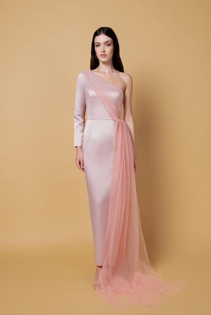 Blush Taffeta Tulle Dress