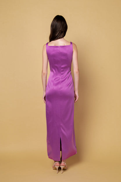 Square Neck Purple Dress