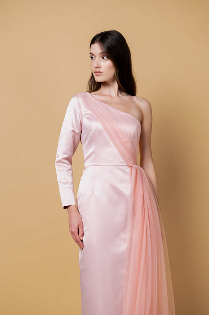 Blush Taffeta Tulle Dress
