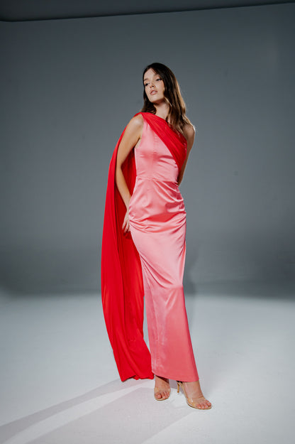 Pink Raspberry Draped Dress