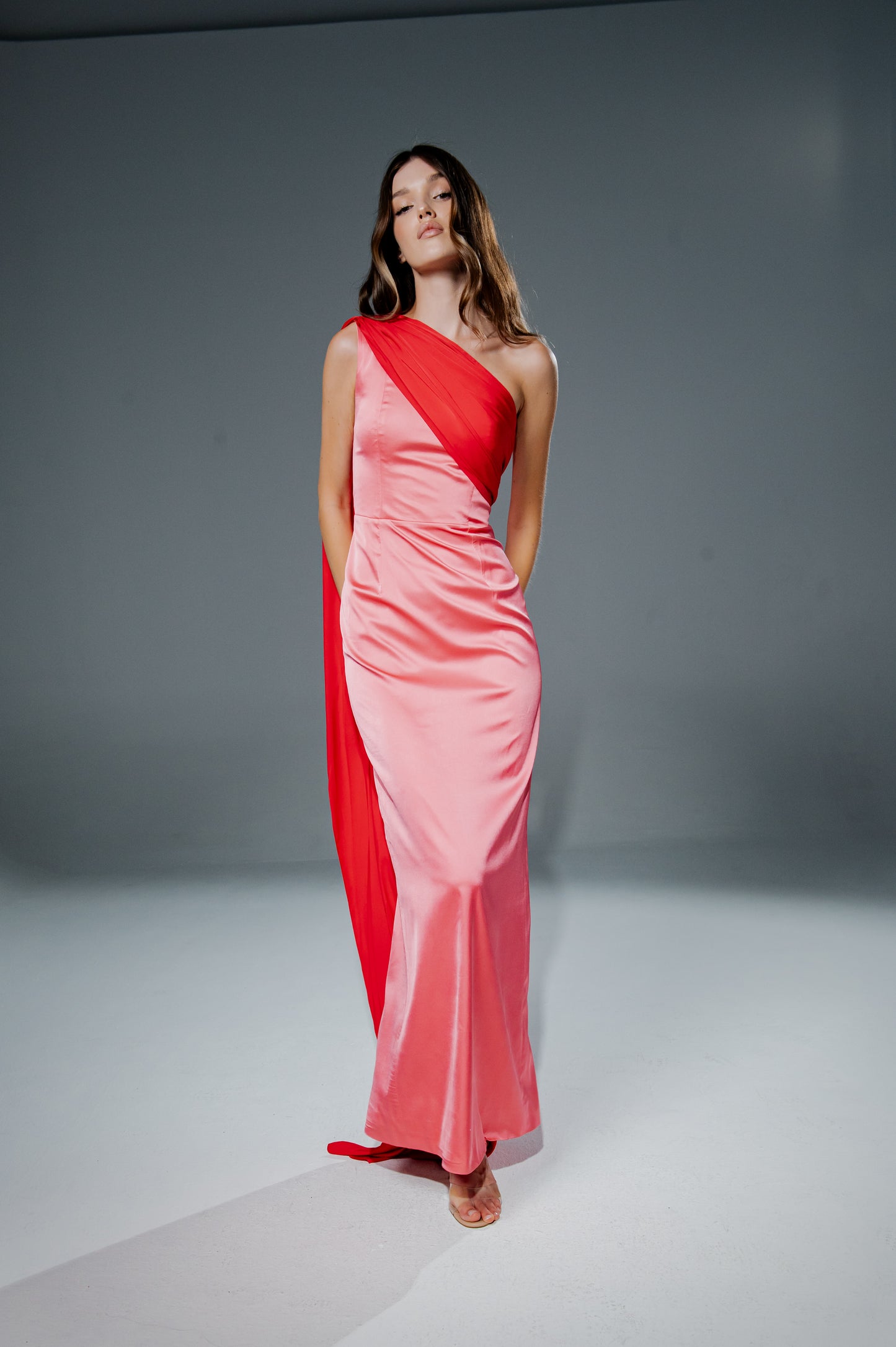 Pink Raspberry Draped Dress