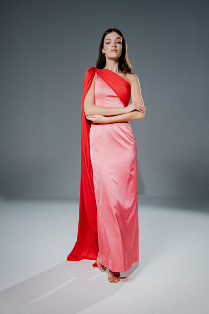 Pink Raspberry Draped Dress
