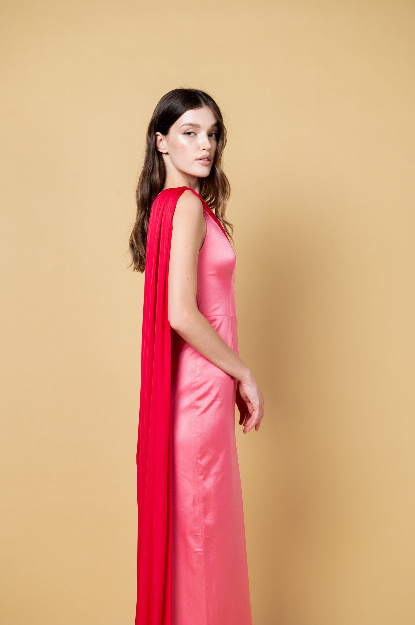 Pink Raspberry Draped Dress